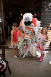 A 'plastic bag monster' roams the streets of Montenegro's capital.